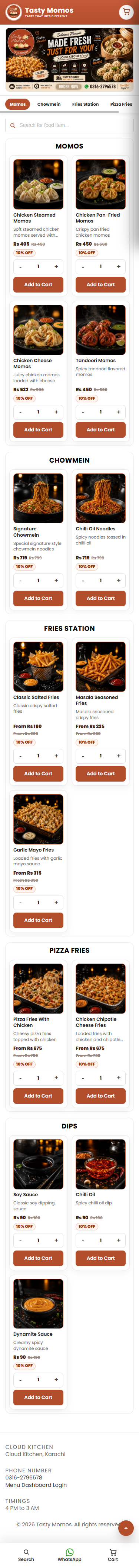 Tasty Momos portfolio preview